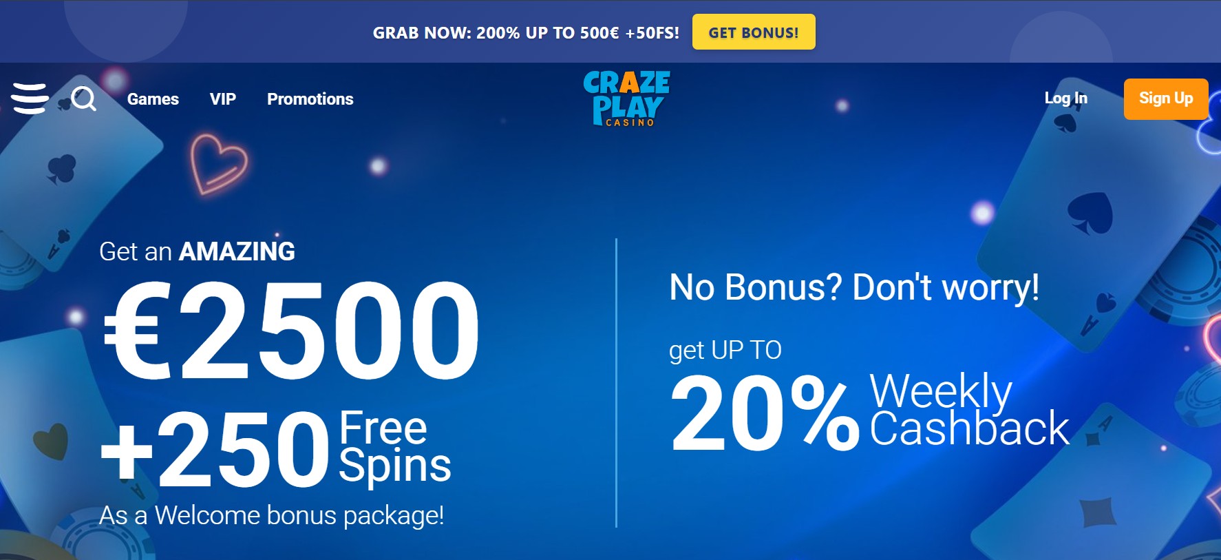 Craze Play casino bonus