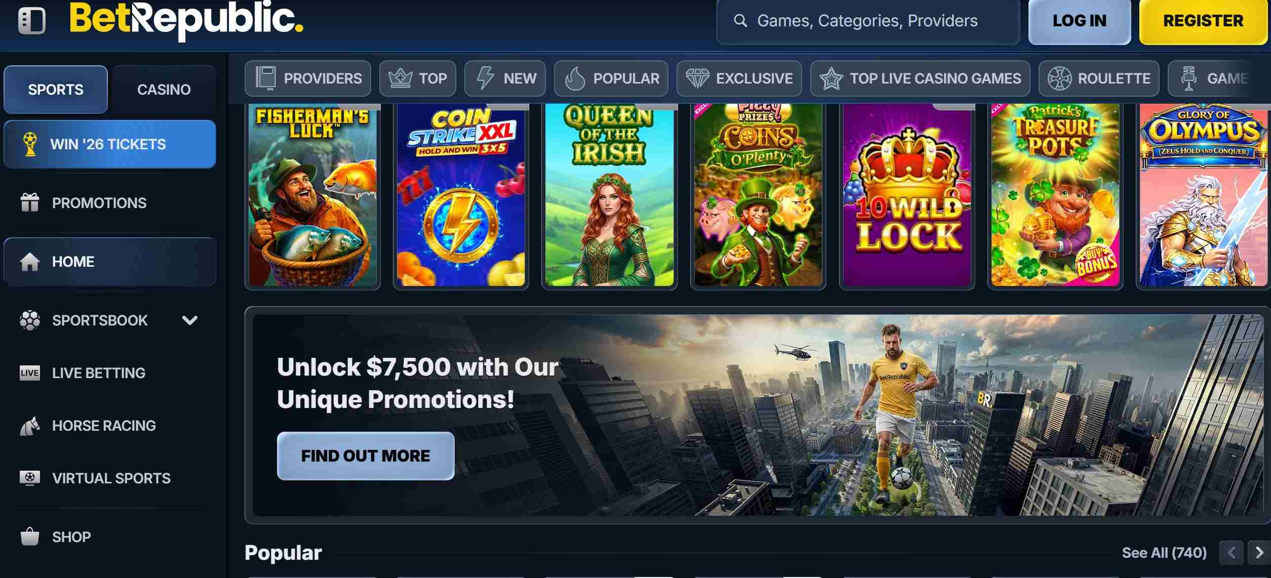 BetRepublic games